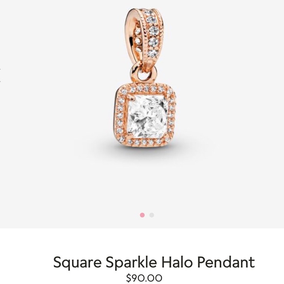 Pandora Square Sparkle Halo Pendant In 